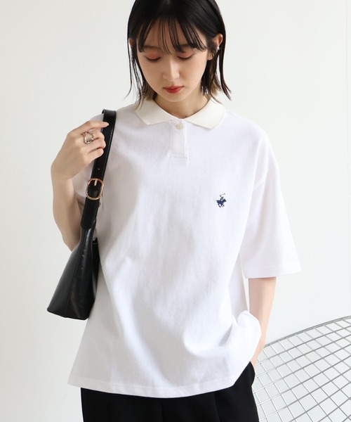 BEVERLY HILLS POLO CLUB(ビバリーヒルズポロクラブ)の「【Bevery Hills Polo Club/ビバリーヒルズ ポロクラブ】ワンポイント ロゴ刺繍 半袖 ポロシャツ(ポロシャツ・レディース・ホワイト/ブラック/ホワイト系その他/ネイビー・S/M)」の16枚目の写真