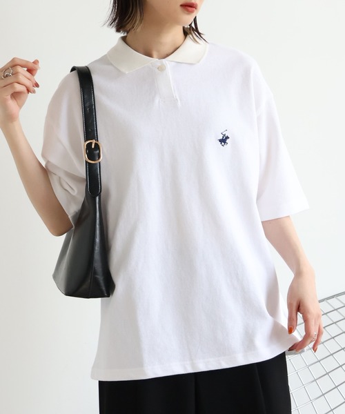 BEVERLY HILLS POLO CLUB(ビバリーヒルズポロクラブ)の「【Bevery Hills Polo Club/ビバリーヒルズ ポロクラブ】ワンポイント ロゴ刺繍 半袖 ポロシャツ(ポロシャツ・レディース・ホワイト/ブラック/ホワイト系その他/ネイビー・S/M)」の15枚目の写真
