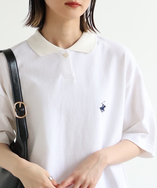 BEVERLY HILLS POLO CLUB(ビバリーヒルズポロクラブ)の「【Bevery Hills Polo Club/ビバリーヒルズ ポロクラブ】ワンポイント ロゴ刺繍 半袖 ポロシャツ(ポロシャツ・レディース・ホワイト/ブラック/ホワイト系その他/ネイビー・S/M)」の14枚目の写真
