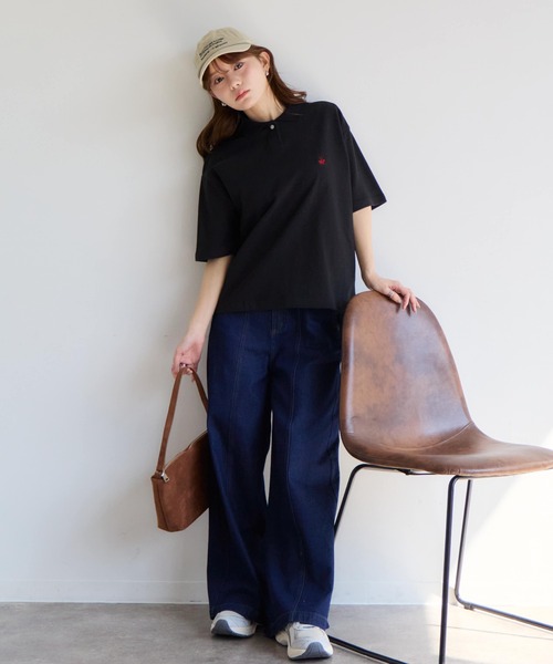 BEVERLY HILLS POLO CLUB(ビバリーヒルズポロクラブ)の「【Beverly Hills Polo Club/ビバリーヒルズ ポロクラブ】ワンポイント ロゴ刺繍 半袖 ポロシャツ(S:クロップド丈 / M:ミドル丈)(ポロシャツ・レディース・ホワイト/ブラック/ホワイト系その他/ネイビー・S/M)」の13枚目の写真