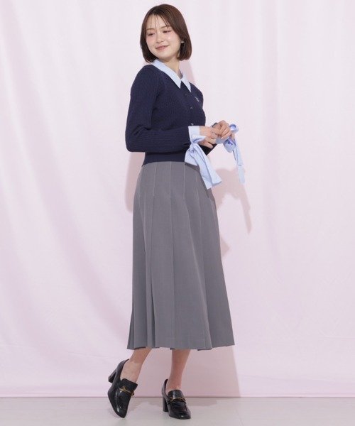 JILL by JILL STUART(ジルバイジルスチュアート)の「サイドベルトプリーツスカート(スカート・レディース・ネイビー/ベージュ/グレー・MEDIUM/SMALL)」の9枚目の写真