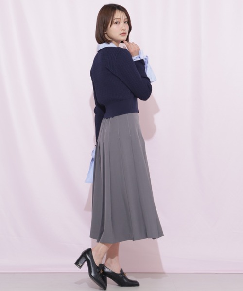 JILL by JILL STUART(ジルバイジルスチュアート)の「サイドベルトプリーツスカート(スカート・レディース・ネイビー/ベージュ/グレー・MEDIUM/SMALL)」の10枚目の写真