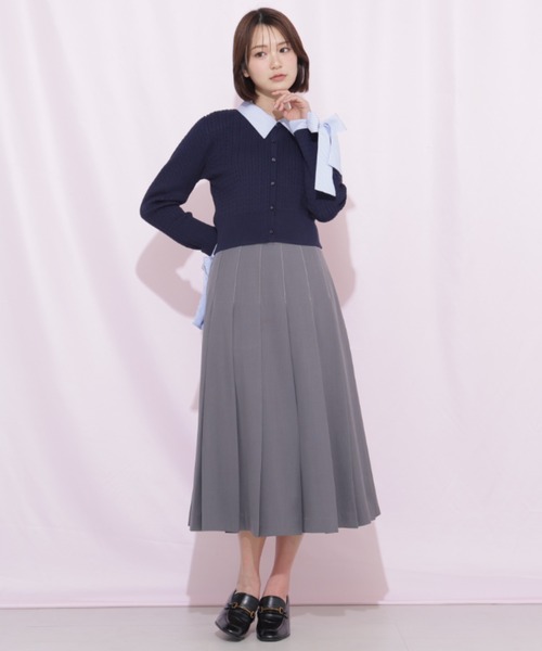 JILL by JILL STUART(ジルバイジルスチュアート)の「サイドベルトプリーツスカート(スカート・レディース・ネイビー/ベージュ/グレー・MEDIUM/SMALL)」の7枚目の写真