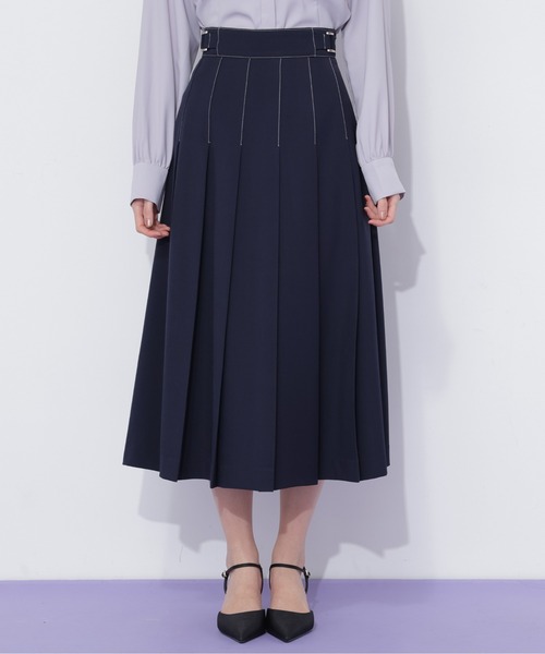 JILL by JILL STUART(ジルバイジルスチュアート)の「サイドベルトプリーツスカート(スカート・レディース・ネイビー/ベージュ/グレー・MEDIUM/SMALL)」の6枚目の写真