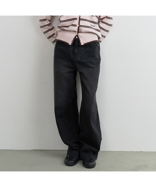 ROLAROLA(ロラロラ)の「BACK SEAM DENIM PANTS BLACK(デニムパンツ・レディース・ブラック・SMALL/MEDIUM)」の1枚目の写真