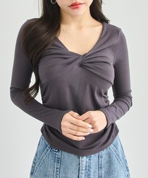 ANAP | フロントツイスト ぴたっと ロングスリーブ Tシャツ(Tシャツ/カットソー)
