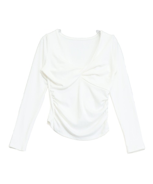 ANAP（アナップ）の「フロントツイスト ぴたっと ロングスリーブ Tシャツ（Tシャツ/カットソー・レディース・ホワイト/グレー/ブラック・F）」の16枚目の写真