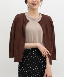 【UVカット】7分袖クルーネックカーデ