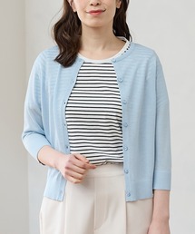 【ＵＶカット】７分袖クルーネックカーデ