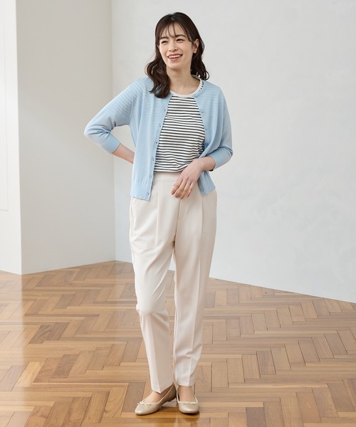 Honeys(ハニーズ)の「【UVカット】7分袖クルーネックカーデ(カーディガン/ボレロ・レディース・レッド/ネイビー/ライトグリーン/ブラウン/ライトベージュ/ブラック/サックスブルー/オフホワイト・S/M/LL/L)」の18枚目の写真