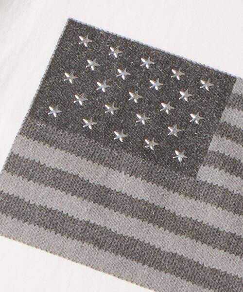 WHO'S WHO gallery（フーズフーギャラリー）の「【UNISEX】KOOKY'N スタースタッズフラッググラフィックTEE（Tシャツ/カットソー・レディース・チャコールグレー/ピンク/ホワイト・SMALL/MEDIUM）」の9枚目の写真