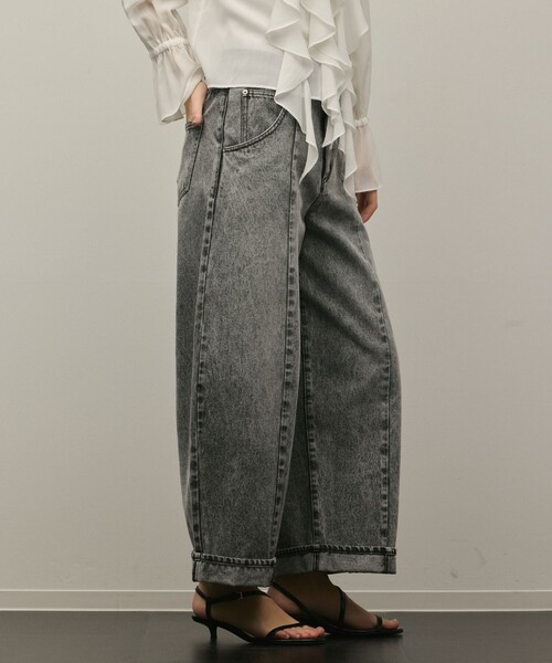 Diagram（ダイアグラム）の「クロップトバレルパンツ（その他パンツ・レディース・サックスブルー/ブラック・36/38）」の22枚目の写真