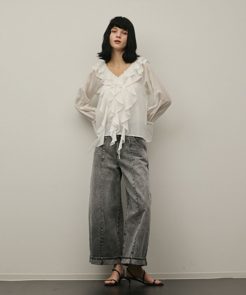 Diagram（ダイアグラム）の「クロップトバレルパンツ（その他パンツ・レディース・サックスブルー/ブラック・36/38）」の20枚目の写真