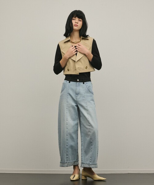 Diagram（ダイアグラム）の「クロップトバレルパンツ（その他パンツ・レディース・サックスブルー/ブラック・36/38）」の13枚目の写真