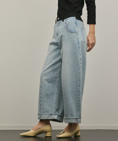 Diagram（ダイアグラム）の「クロップトバレルパンツ（その他パンツ・レディース・サックスブルー/ブラック・36/38）」の10枚目の写真