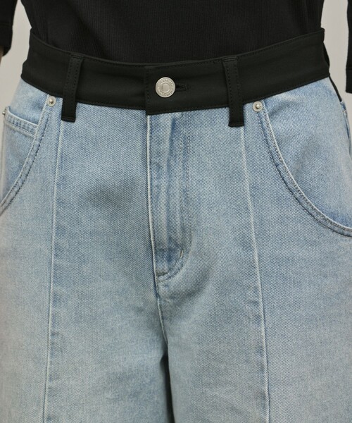 Diagram（ダイアグラム）の「クロップトバレルパンツ（その他パンツ・レディース・サックスブルー/ブラック・36/38）」の7枚目の写真