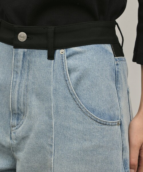 Diagram（ダイアグラム）の「クロップトバレルパンツ（その他パンツ・レディース・サックスブルー/ブラック・36/38）」の6枚目の写真