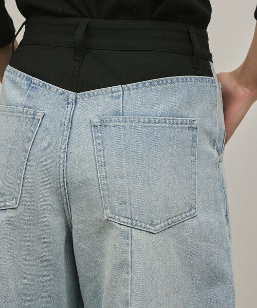 Diagram（ダイアグラム）の「クロップトバレルパンツ（その他パンツ・レディース・サックスブルー/ブラック・36/38）」の4枚目の写真