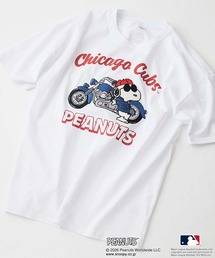 PEANUTS（ピーナッツ）の「【PEANUTS×MLB】【レジャー・フェスに】MLB×スヌーピー 刺繍Tシャツ 厚手コットン100% 透けない・丈夫 ストリートスタイル（Tシャツ/カットソー）」