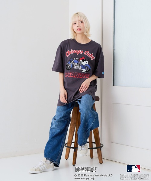 PEANUTS(ピーナッツ)の「【PEANUTS×MLB】【レジャー・フェスに】MLB×スヌーピー 刺繍Tシャツ 厚手コットン100% 透けない・丈夫 ストリートスタイル(Tシャツ/カットソー・メンズ・ブルー系その他2/ベージュ系その他/ホワイト系その他3/ホワイト系その他/ホワイト系その他2/ブラック系その他/ブラック系その他3・MEDIUM/LARGE/X-LARGE)」の12枚目の写真