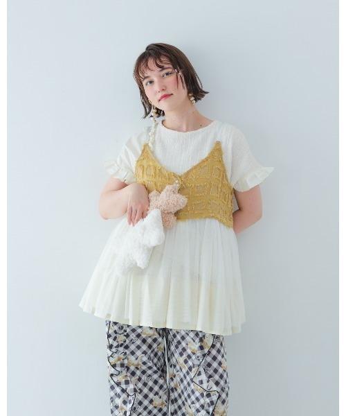 unica(ユニカ)の「フリンジキャミビスチェ laides(その他トップス・レディース・オフホワイト/ブラック×ホワイト・F)」の4枚目の写真