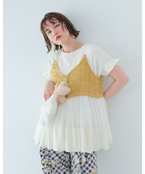 unica(ユニカ)の「フリンジキャミビスチェ laides(その他トップス・レディース・オフホワイト/ブラック×ホワイト・F)」の5枚目の写真