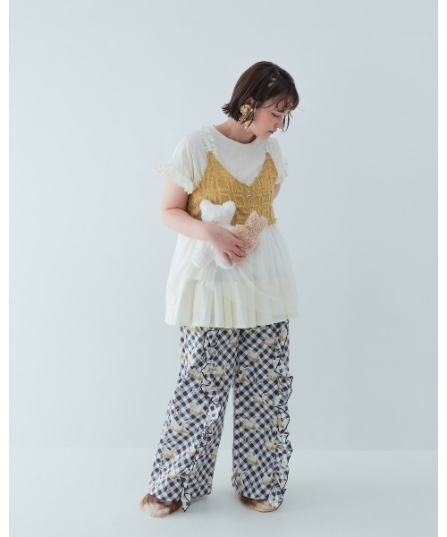 unica(ユニカ)の「フリンジキャミビスチェ laides(その他トップス・レディース・オフホワイト/ブラック×ホワイト・F)」の8枚目の写真