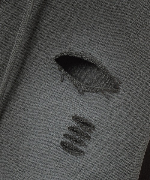 X-girl（エックスガール）の「DISTRESSED ZIP UP SWEAT HOODIE（パーカー・レディース・ブラック/オリーブ/オレンジ・S/M）」の19枚目の写真