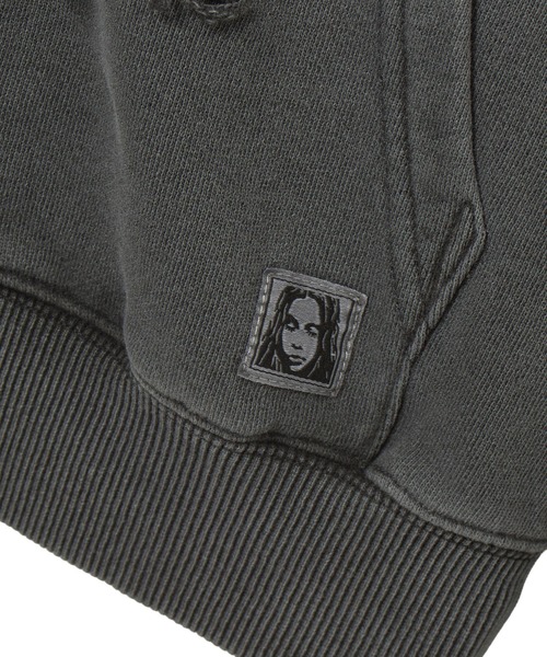 X-girl（エックスガール）の「DISTRESSED ZIP UP SWEAT HOODIE（パーカー・レディース・ブラック/オリーブ/オレンジ・S/M）」の21枚目の写真