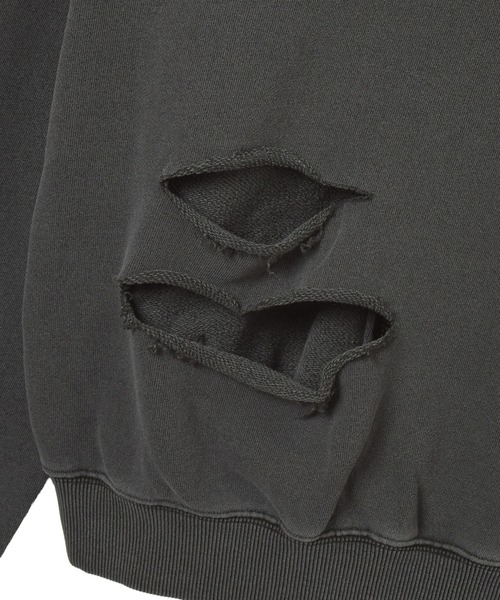 X-girl（エックスガール）の「DISTRESSED ZIP UP SWEAT HOODIE（パーカー・レディース・ブラック/オリーブ/オレンジ・S/M）」の22枚目の写真