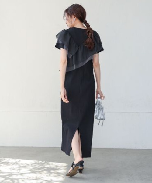 Bab（バブ）の「【S・Mサイズ展開】アシメフリルドッキングワンピース（ワンピース・レディース・ライトグレー/ブラック/アイボリー・MEDIUM/SMALL）」の17枚目の写真