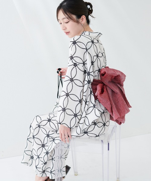 natural couture（ナチュラルクチュール）の「〈MARY QUANTコラボ〉NEW２WAY浴衣（浴衣・レディース・ピンク系その他/グレー系その他/ネイビー/ベージュ系その他・MEDIUM/LARGE）」の2枚目の写真