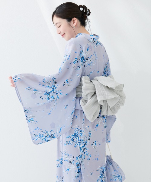 natural couture（ナチュラルクチュール）の「〈MARY QUANTコラボ〉NEW２WAY浴衣（浴衣・レディース・ピンク系その他/グレー系その他/ネイビー/ベージュ系その他・MEDIUM/LARGE）」の7枚目の写真