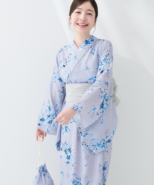 natural couture（ナチュラルクチュール）の「〈MARY QUANTコラボ〉NEW２WAY浴衣（浴衣・レディース・ピンク系その他/グレー系その他/ネイビー/ベージュ系その他・MEDIUM/LARGE）」の9枚目の写真
