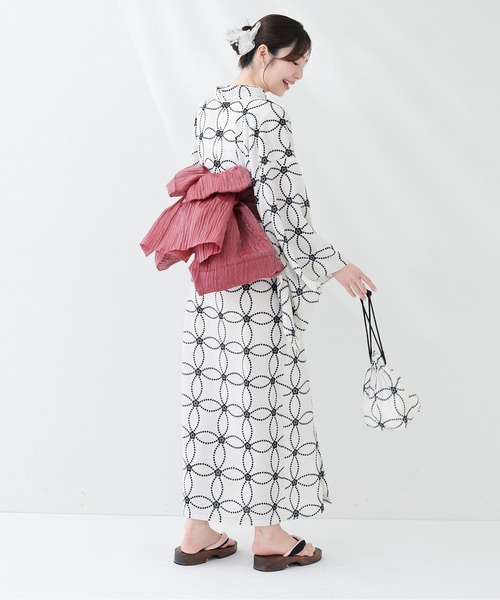 natural couture（ナチュラルクチュール）の「〈MARY QUANTコラボ〉NEW２WAY浴衣（浴衣・レディース・ピンク系その他/グレー系その他/ネイビー/ベージュ系その他・MEDIUM/LARGE）」の19枚目の写真