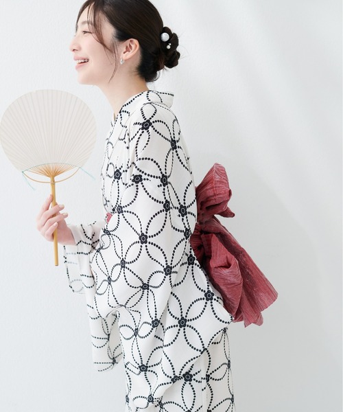natural couture（ナチュラルクチュール）の「〈MARY QUANTコラボ〉NEW２WAY浴衣（浴衣・レディース・ピンク系その他/グレー系その他/ネイビー/ベージュ系その他・MEDIUM/LARGE）」の22枚目の写真