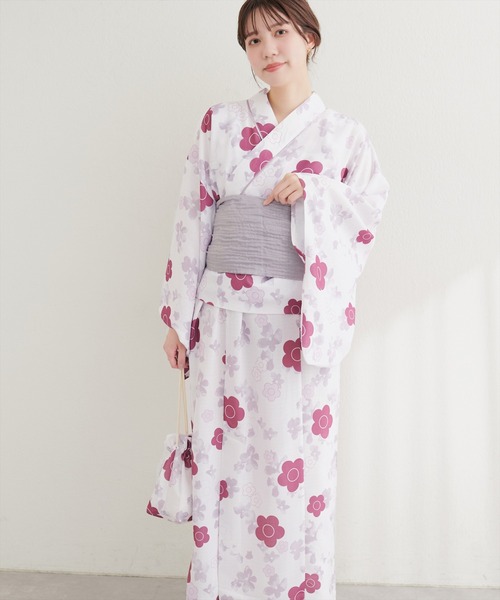 natural couture(ナチュラルクチュール)の「〈MARY QUANTコラボ〉NEW2WAY浴衣(浴衣・レディース・ピンク系その他/グレー系その他/ネイビー/ベージュ系その他・MEDIUM/LARGE)」の8枚目の写真