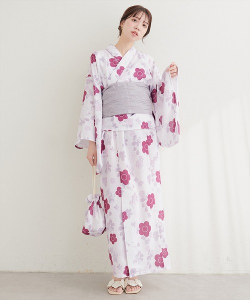 natural couture(ナチュラルクチュール)の「〈MARY QUANTコラボ〉NEW2WAY浴衣(浴衣・レディース・ピンク系その他/グレー系その他/ネイビー/ベージュ系その他・MEDIUM/LARGE)」の5枚目の写真