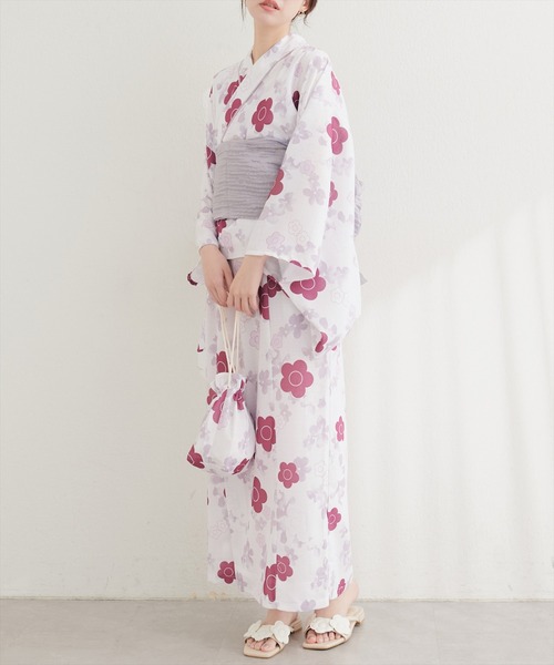 natural couture(ナチュラルクチュール)の「〈MARY QUANTコラボ〉NEW2WAY浴衣(浴衣・レディース・ピンク系その他/グレー系その他/ネイビー/ベージュ系その他・MEDIUM/LARGE)」の7枚目の写真