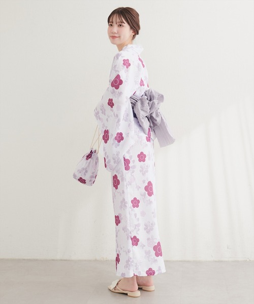 natural couture(ナチュラルクチュール)の「〈MARY QUANTコラボ〉NEW2WAY浴衣(浴衣・レディース・ピンク系その他/グレー系その他/ネイビー/ベージュ系その他・MEDIUM/LARGE)」の6枚目の写真