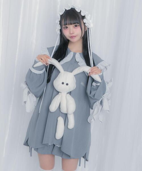 Whinny(ホワイニー)の「Whinny/いい子ちゃんマシンガン(シャツ/ブラウス・レディース・ホワイト/ブラック/グレー・FREE)」の12枚目の写真