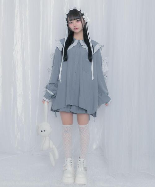 Whinny(ホワイニー)の「Whinny/いい子ちゃんマシンガン(シャツ/ブラウス・レディース・ホワイト/ブラック/グレー・FREE)」の14枚目の写真