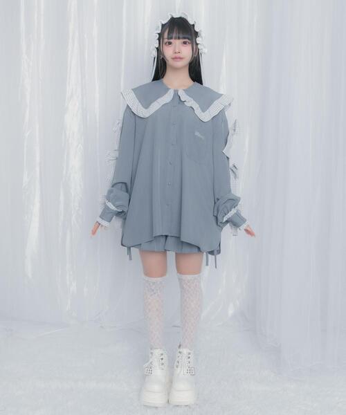 Whinny(ホワイニー)の「Whinny/いい子ちゃんマシンガン(シャツ/ブラウス・レディース・ホワイト/ブラック/グレー・FREE)」の21枚目の写真