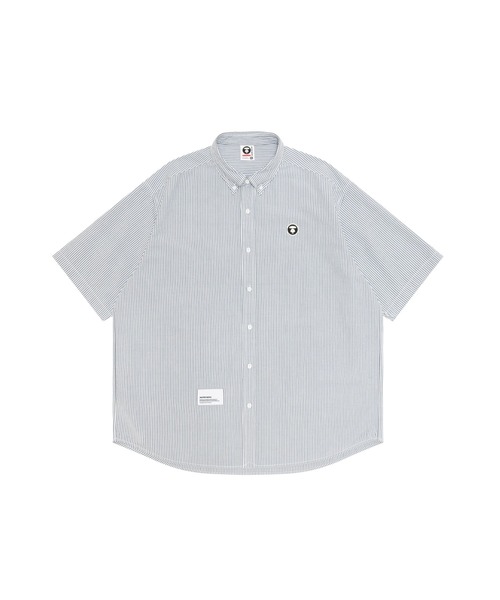 AAPE BY A BATHING APE（エーエイプバイアベイシングエイプ）の「AAPE NOW SHORT SLEEVE SHIRT(stripe)（シャツ/ブラウス・メンズ・ブルー系その他3/ブルー系その他・MEDIUM/LARGE/X-LARGE/SMALL）」の2枚目の写真