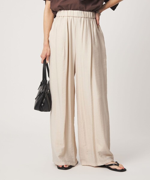 green label relaxing（グリーンレーベルリラクシング）の「［size SHORTあり］【WEB限定】＜at ease＞ドロスト ワイド パンツ（その他パンツ・レディース・ブラウン/その他1/ブラック/ナチュラル・FREE/SHORT）」の4枚目の写真