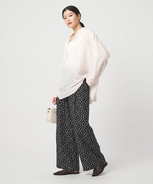 green label relaxing（グリーンレーベルリラクシング）の「［size SHORTあり］【WEB限定】＜at ease＞ドロスト ワイド パンツ（その他パンツ・レディース・ブラウン/その他1/ブラック/ナチュラル・FREE/SHORT）」の14枚目の写真