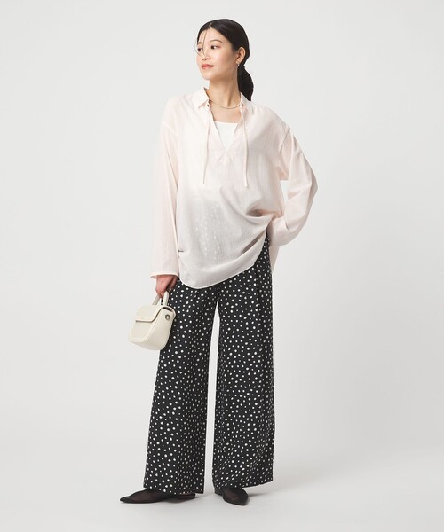 green label relaxing（グリーンレーベルリラクシング）の「［size SHORTあり］【WEB限定】＜at ease＞ドロスト ワイド パンツ（その他パンツ・レディース・ブラウン/その他1/ブラック/ナチュラル・FREE/SHORT）」の13枚目の写真