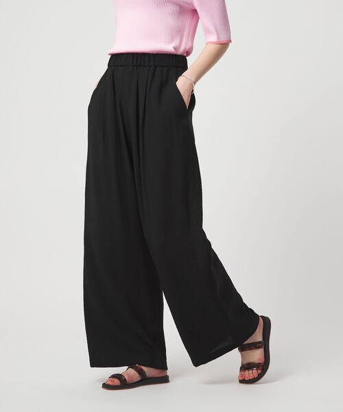green label relaxing（グリーンレーベルリラクシング）の「［size SHORTあり］【WEB限定】＜at ease＞ドロスト ワイド パンツ（その他パンツ・レディース・ブラウン/その他1/ブラック/ナチュラル・FREE/SHORT）」の11枚目の写真