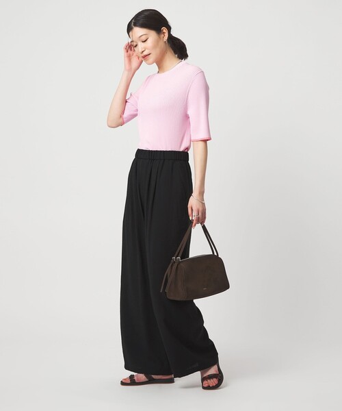green label relaxing（グリーンレーベルリラクシング）の「［size SHORTあり］【WEB限定】＜at ease＞ドロスト ワイド パンツ（その他パンツ・レディース・ブラウン/その他1/ブラック/ナチュラル・FREE/SHORT）」の10枚目の写真