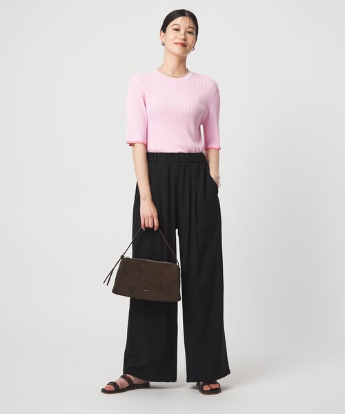 green label relaxing（グリーンレーベルリラクシング）の「［size SHORTあり］【WEB限定】＜at ease＞ドロスト ワイド パンツ（その他パンツ・レディース・ブラウン/その他1/ブラック/ナチュラル・FREE/SHORT）」の17枚目の写真